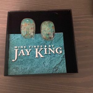 Jay King Iron Mine Turquoise earrings